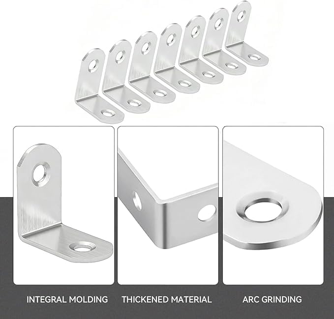 Stainless Steel Corner Brace, 30Pcs 90 Degree Right L-Shaped Metal Corner Connector Joint Plate, Cabinet, DIY Woodworking Projects with 60PCS Screws 0.8x0.8x0.6in - size: 20x20x16（30Pcs）