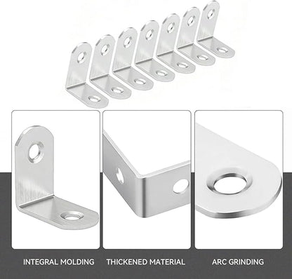 Stainless Steel Corner Brace, 30Pcs 90 Degree Right L-Shaped Metal Corner Connector Joint Plate, Cabinet, DIY Woodworking Projects with 60PCS Screws 0.8x0.8x0.6in - size: 20x20x16（30Pcs）
