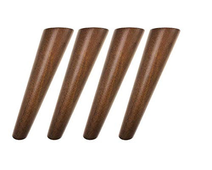 Walnut Color Round Solid Wood Furniture Legs - Perfect for Mid-Century Modern & IKEA Hacks (7 Inches, Set of 4) - size: 7 Inches,Set of 4