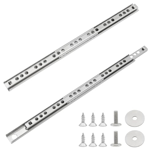 2Pcs 246mm/9.69" Silver Stainless Steel Drawer Slides (1 Pair) - size: 246mm/9.69"