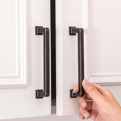 homdiy 30 Pack 5 Inch Oil Rubbed Bronze Cabinet Pulls, Solid Zinc Alloy - color: Oil Rubbed Bronze, size: 5-1/16" Hole Center