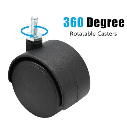 4pcs 2 Inch Swivel Caster Wheels, M6 Threaded Stem - style: 2 Inch-M6 Threaded Stem