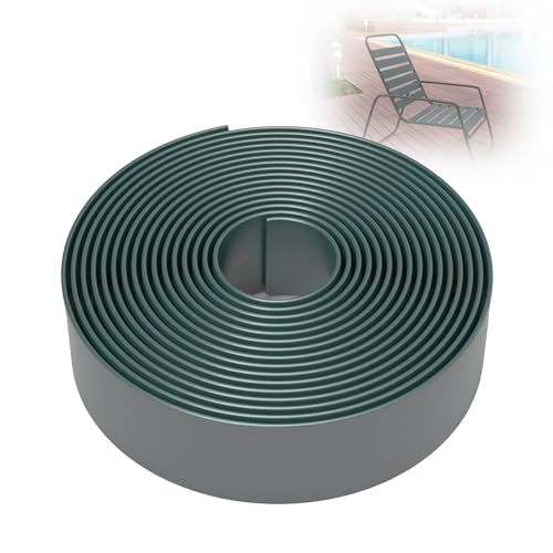 KOMORAX 100ft Long 1.5" Wide Vinyl Chair Strapping. Repair & Replacement Matte Finish. for Patio Outdoor Lawn Garden Durable Attractive (Dark Green) - color: Dark Green