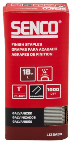 SENCO Collated Medium Wire Staples, Galvanized, 18 GA (L13BABR) 1,000 Box - size: 1,000 ct., style: 1 inch