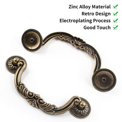 4Pcs 5 Inch Antique Bronze Drop Bail Drawer Pull Handles