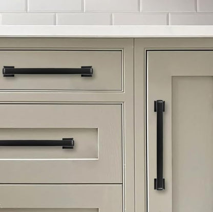 khtumeware 2 Pack Matte Black Cabinet Pulls, 3 Inch(76mm) Hole Centers Cabinet Handles Kitchen Hardware Straight Bar for Cabinets and Drawer Pulls - color: Matte Black, size: 3"(76mm) Hole Center, style: 2-pack