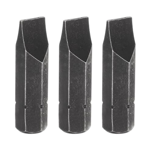 HARFINGTON 3pcs SL8 Slotted Screwdriver Bit 5/16" Hex Shank 32mm/1.26" Length Magnetic Flat Head Hex Bits S2 Steel Screw Driver Bit for Impact Electric Screw Driver Power Tools, Black - color: Black, size: SL8 x 32mm