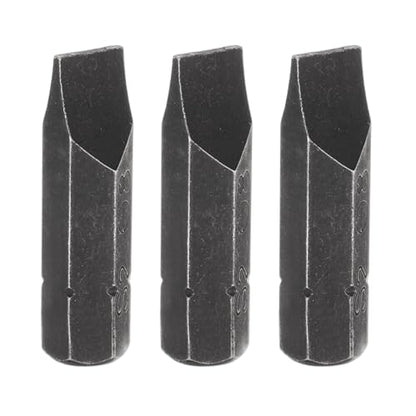 HARFINGTON 3pcs SL8 Slotted Screwdriver Bit 5/16" Hex Shank 32mm/1.26" Length Magnetic Flat Head Hex Bits S2 Steel Screw Driver Bit for Impact Electric Screw Driver Power Tools, Black - color: Black, size: SL8 x 32mm