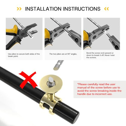 Rergy 10 Pack 4 Inch Hole Center Black and Gold Cabinet Handles - color: Black&Gold, size: 4-1/16in Hole Center(102mm)