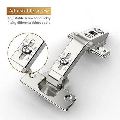 Furniware 2 Pack 1 Pair 135 Degree Lazy Susan Hinges Full Overlay Concealed for Cabinet, Cupboard, Folded Door, Combination with Screws(Regular) - size: 135 Degree