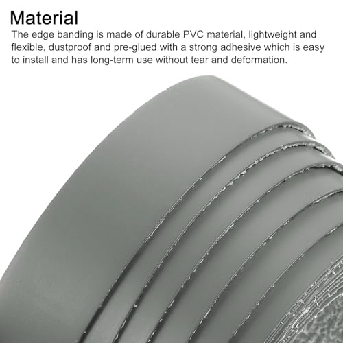uxcell Edge Banding 3/4 Inch x 10ft Pre-Glued Veneer Dark Gray - color: Dark Gray, size: 3/4 Inch x 10ft
