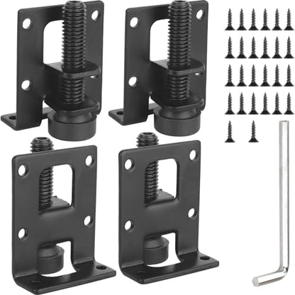 Anwenk Adjustable Leveling Feet - L Shaped Furniture Leveler Legs, Heavy Duty Metal Furniture Leveling Feet for Workbench, Cabinet, Wardrobe, 2.2" H, Black - color: L-shaped Leveler