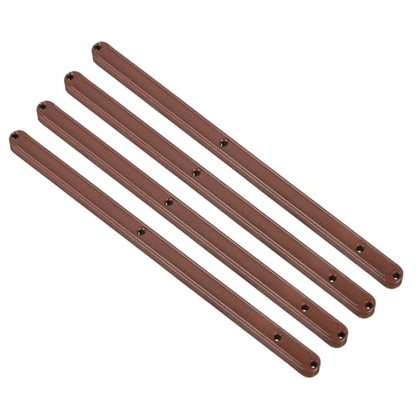 uxcell Drawer Slides, 4Pcs 300mm - Plastic Drawer Rails, Side Mounted Grooved Guide Rails for Cabinet Drawers Bedside Tables Wardrobe Dressers (Brown) - color: Brown