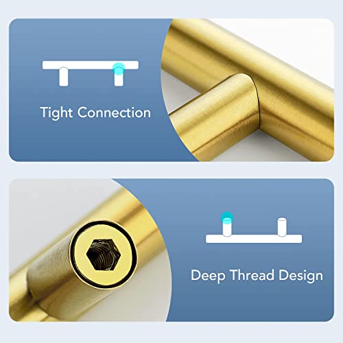 Ravinte Brushed Brass Cabinet Handles, 15 Pack Drawer Pulls, 4 in - size: 4 Inch Hole Centers