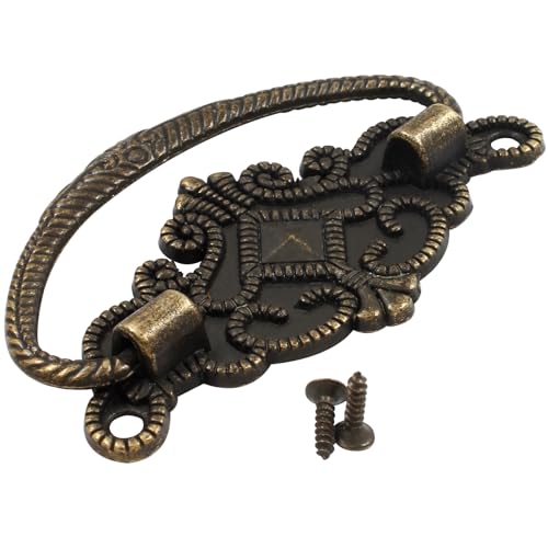 12-Pack Vintage Antique Bronze Pull Handle, 2.64" x 1.69"