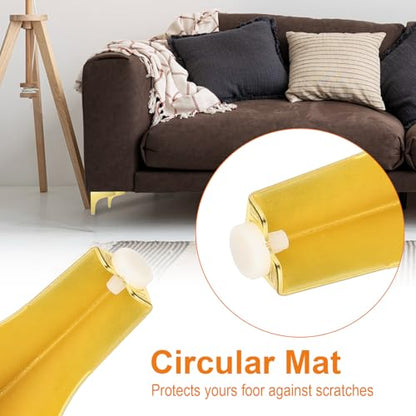 12 Pieces Metal Furniture Legs Modern Style Triangle Dresser Legs Sofa Feet DIY Replacement Legs for Chairs Table Cabinet Cupboard Sofa Couch Ottoman (Gold, 4 Inch) - color: Gold