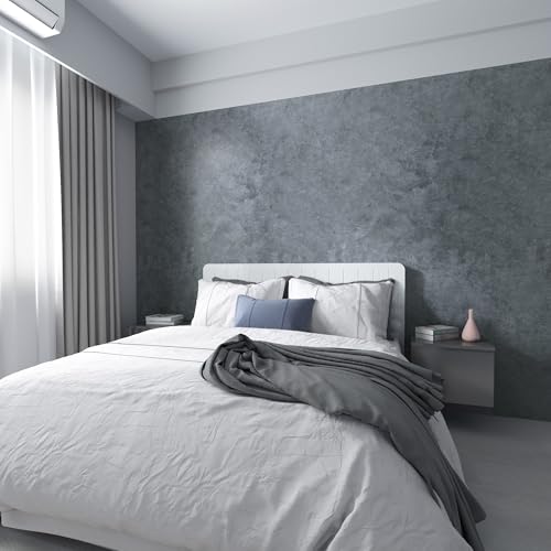 3yecao Grey Concrete Wallpaper Peel and Stick Gray Concrete Contact Paper - color: Light Blue Grey, size: 16" x 591"