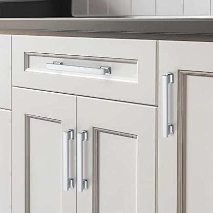 Polished Chrome Cabinet Pulls, 5 Inch (128mm), 20 Pack, Heavy Duty - color: Polished Chrome, size: 5" Hole Center