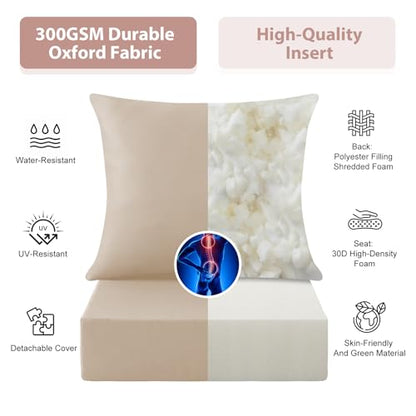 Outdoor Deep Seat Cushion Set, 24x24 Inch, Beige, Set of 1 - color: Beige