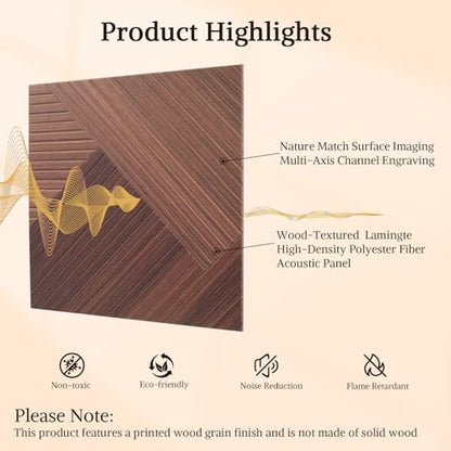 Acoustic Wall Panels, 8 Piece 23.62" X 23.62" Peel and Stick Wall Panels - color: Tri-Tone Chevron Weave, size: 94 X 48 Inches