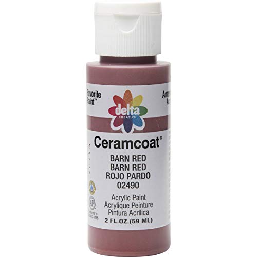 Delta Creative Ceramcoat Acrylic Paint in Assorted Colors (2 oz), 2490, Barn Red - color: Barn Red, size: 2 Fl Oz (Pack of 1)
