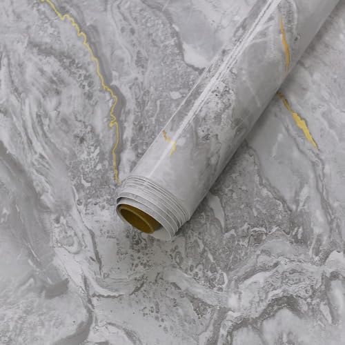 BAYYA Grey Marble Contact Paper Peel and Stick Countertops for Kitchen - size: 16" x 197"