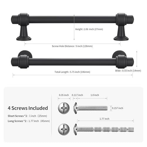 Lardmon 10 Pack 5 Inch(128mm) Hole Center Matte Dark Gunmetal Gray Modern Cabinet Pulls Kitchen Cabinet Handles Kitchen Cabinet Hardware Timeless Drawer Vanity Pulls, Gray(5x10) - color: Gray, size: 5 Inch Hole Center, style: 10 Pack