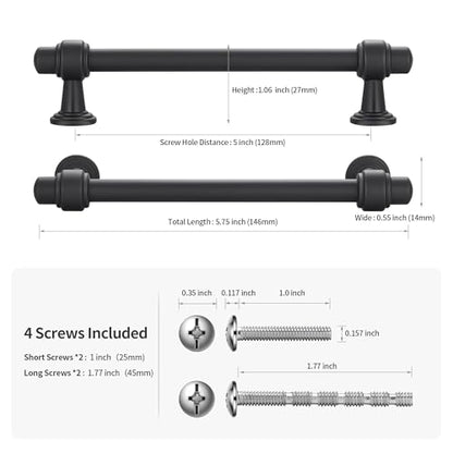 Lardmon 10 Pack 5 Inch(128mm) Hole Center Matte Dark Gunmetal Gray Modern Cabinet Pulls Kitchen Cabinet Handles Kitchen Cabinet Hardware Timeless Drawer Vanity Pulls, Gray(5x10) - color: Gray, size: 5 Inch Hole Center, style: 10 Pack