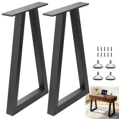 24" Trapezoid Metal End Table Legs Set of 2, Black - color: Trapezoid, size: 24 IN
