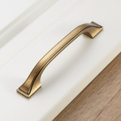 KOOFIZO 10 Pack 3-3/4 in Antique Brass Cabinet Pulls, Drawer Handles 1958 - color: Antique Brass, size: 3-3/4" CC