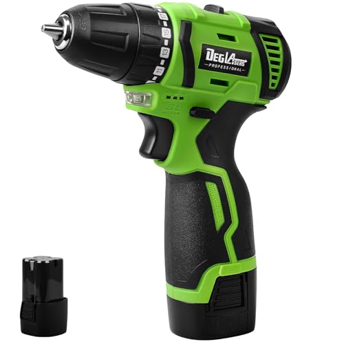 16.8V Cordless Drill, DEGLASERS Brushless Power Drill with Battery and Charger, 3/8”Keyless Chuck, 2 Variable Speed, 20+1 Torque Setting for Man/Women Home Use