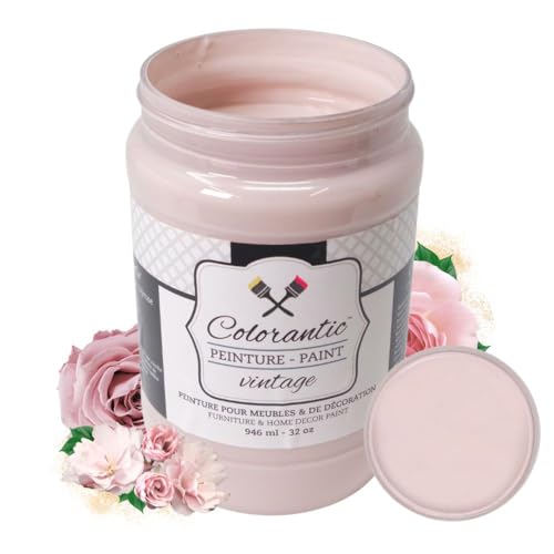 Colorantic Vintage Chalk Based Paint for DIY Furniture and Home Decor Craft Art (Dusty Rose, 32 oz (Quart)) - color: Dusty Rose, size: 32 Fl Oz (Pack of 1)