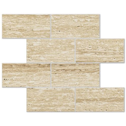 STICKGOO 10-Sheet Backsplash Peel and Stick Subway Tile(Thicker Design, Faux Golden Travertine) - color: Faux Golden Travertine