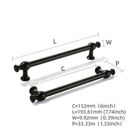 khtumeware 5-Pack 6-Inch(152mm) Matte Black Cabinet Pulls - color: Matte Black, size: 6"(152mm) Hole Center