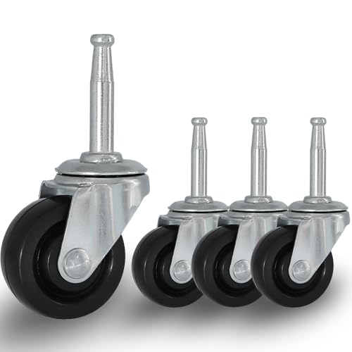 1-1/2 Inch Vintage Antique Swivel Caster Wheels, Rubber Casters 5/16 Inch x 1-1/2 Inch (8 x 38mm) Stem Sockets Caster for Sofa, Chair, Cabinet, Dresser Vintage Furniture Set of 4 - style: 1.5 inch Antique Silver Caster
