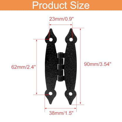 12 Pcs H-Shape Cabinet Hinges, Black Hammercraft Flat Flush Mount - color: Black, size: 12 Pack