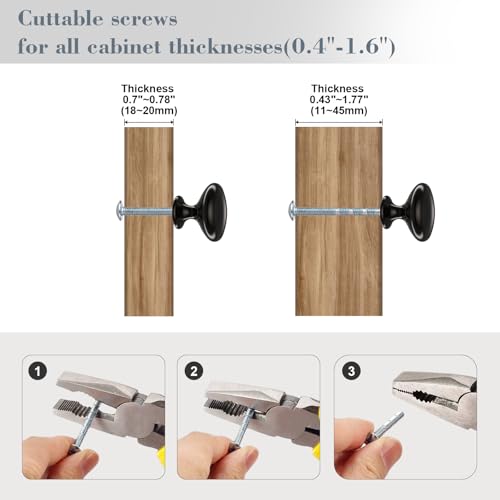 POZEAN Cabinet Knobs Brushed Nickel 10 Pack Cabinet Handles Drawer Knobs Solid Knobs Black with Screws for Dresser Drawer Cabinet Cupboard - Modern Kitchen, Bedroom and Bathroom Hardware,Black - color: Black, size: 10 Pack