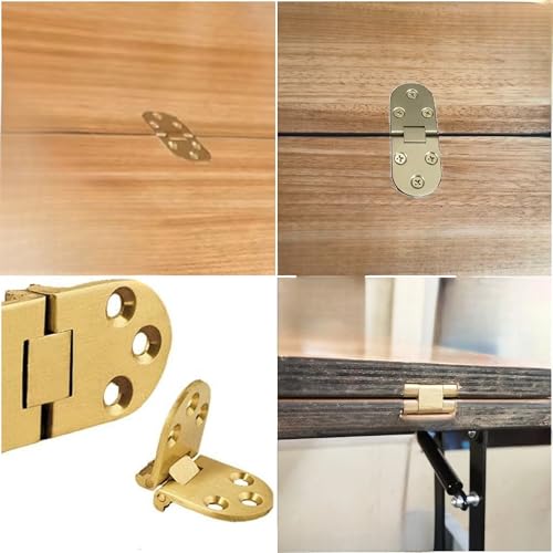2pcs Solid Brass Hinges, Door Hinge Brass flip Hinges, Folding Tabletop Concealed Hinges, Furniture Hardware with Screws (L:2.82in(71.6mm)-2Pcs) - size: L:2.82in(71.6mm)-2Pcs