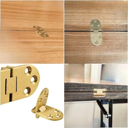2pcs Solid Brass Hinges, Door Hinge Brass flip Hinges, Folding Tabletop Concealed Hinges, Furniture Hardware with Screws (L:2.82in(71.6mm)-2Pcs) - size: L:2.82in(71.6mm)-2Pcs