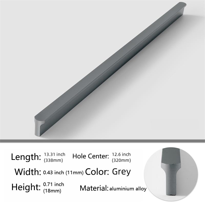5 Pack Grey Cabinet Pulls - Kitchen Hardware Handles for Dresser Drawers -T Shape Cabinet Hardware (13.31 inch,Grey) - color: Gray, size: 13.31 inch
