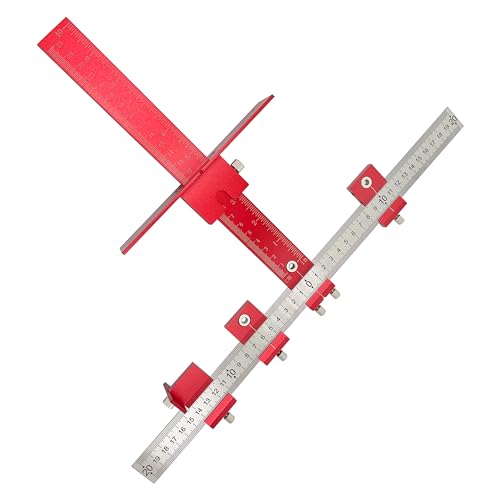 Aluminum Cabinet Hardware Jig Tool for Door Drawer Handles Installation-Red