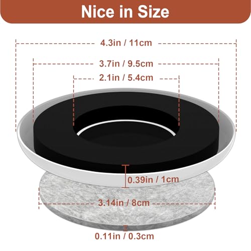 Furniture Sliders for Hardwood Floors - Multi-Surface Moving Sliders - size: 4.3in Round 8+8Pack