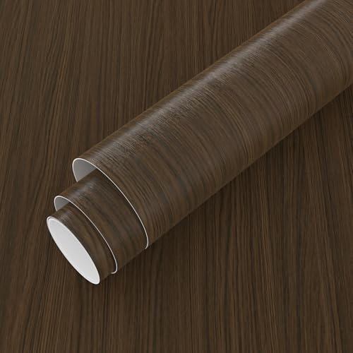 Walnut Wood Contact Paper, 30.3x354 inch - color: Brown, size: 30.3" x 354"
