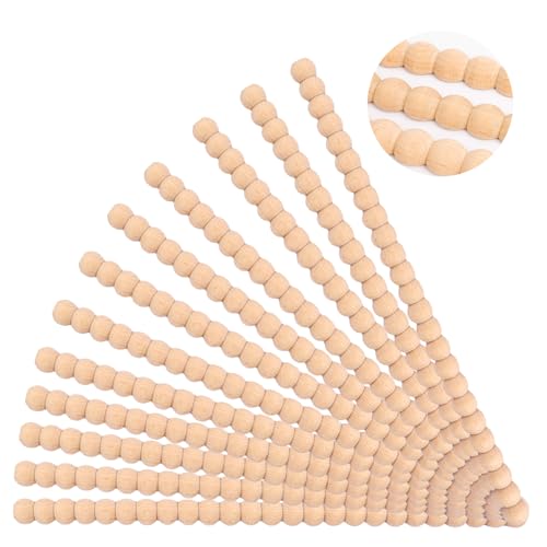 Wood Bobbin Trim Molding Beaded Wood Trim 15.7 Inch Long - size: 20mm