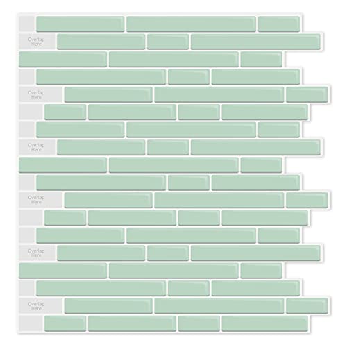 LONGKING 10-Sheet Self-Adhesive Peel and Stick Backsplash for Kitchen, Vinyl Decorative Tiles (Teal) - color: Teal