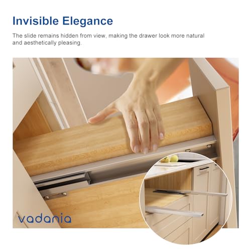 VADANIA #BF54 12" Undermount Drawer Slide, Push to Open - size: 12 Inch, style: Push to Open
