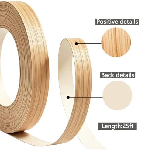 GSCIT Club Edge Banding, 1 1/2 inch x 25ft roll of Edge Banding Non glued Flexible Veneer Oak PVC Tape Banding for Cabinet Repair Furniture Restoration - color: Red Oak, size: 1 1/2"x 25ft
