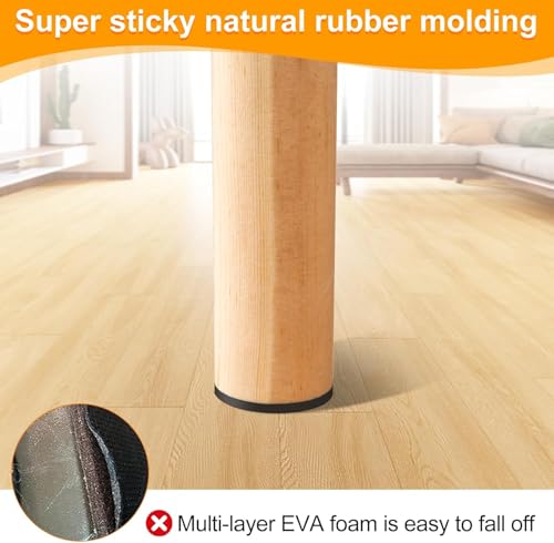 CHUNZEXI 24 Pack 1 Inch Non Slip Furniture Pads, Round Self Adhesive Rubber - size: 1 inch 24 Round
