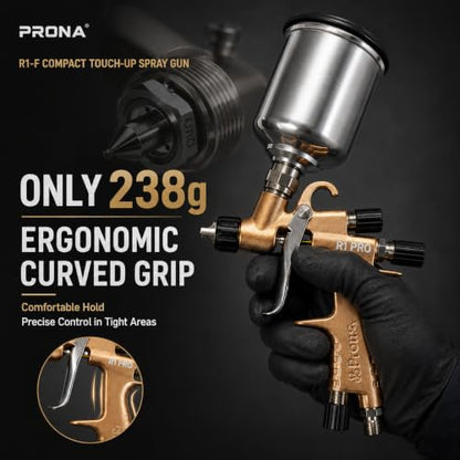 R1 PRO Automotive Touch Up Spray Gun, 1.0mm, 150cc Metal Cup - size: F 1.0mm