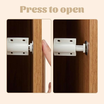 2 PCS Push to Open Cabinet Magnetic Door Latches (White)